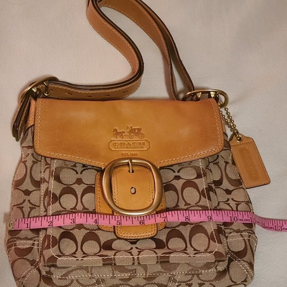 Coach Vintage Saddle Bag Style Purse with Large Buckles - Picture 6 of 9